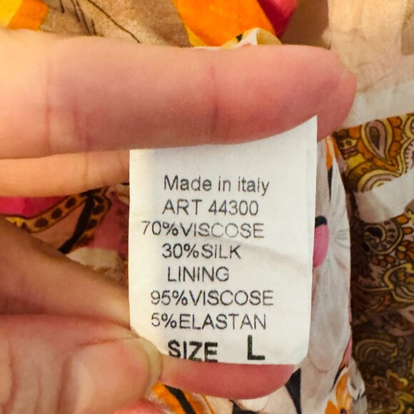 LOLA Italian Silk Blend Floral Blouse - L - Picture 3 of 6